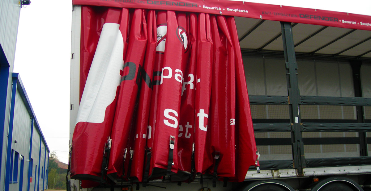 Defender security mesh is flexible and allows the truck curtains to open easily