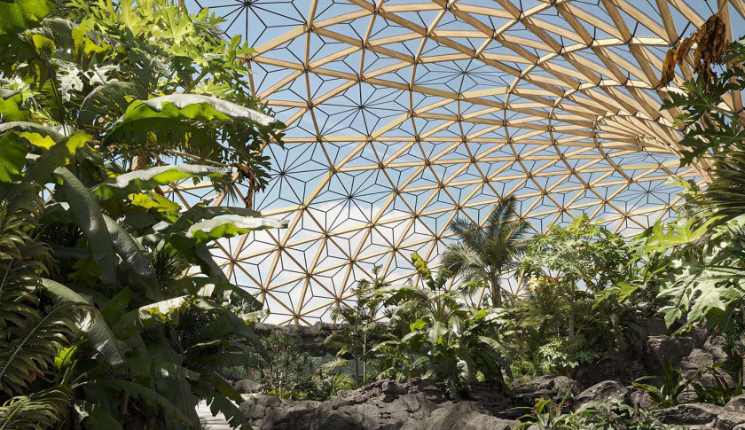 Large span conservatory clad with STFE fabric provides a lightweight and transparent roof