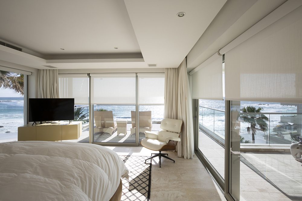 Soltis Touch fabric used for blinds in a Clifton seaside home