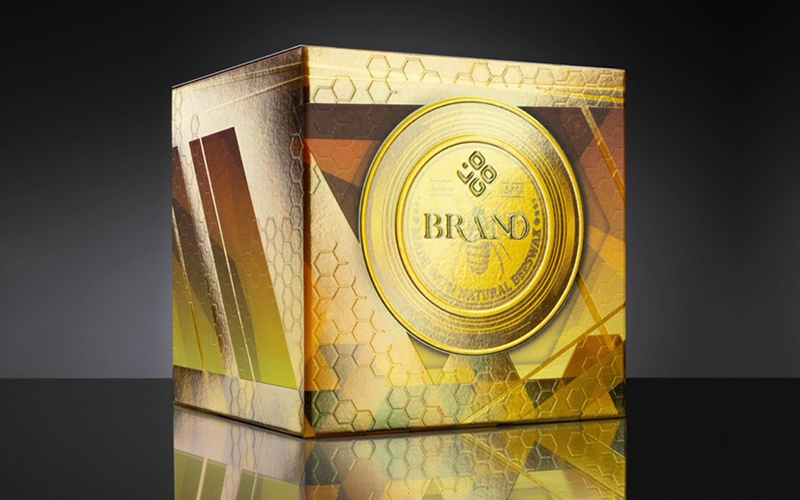 Foil-embellishment-on-gold-square-box