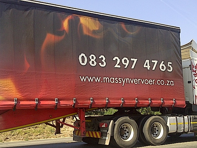 Truck fitted with anti-theft security mesh