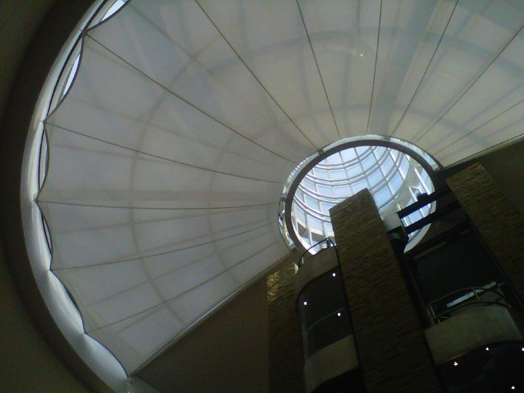 Hyde Park Shopping Centre used Soltis Perform 92 fabric to improve comfort levels in the atrium due to the heat and glare.