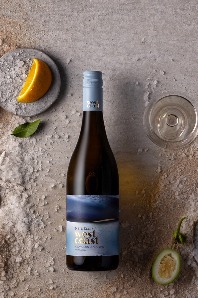 Award-winning Neil Ellis West Coast Sauvignon Blanc label depicts West Coast imagery