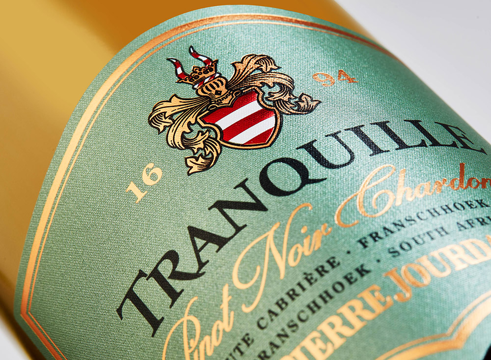 Foiling on this wine bottle label adds a perception of luxury