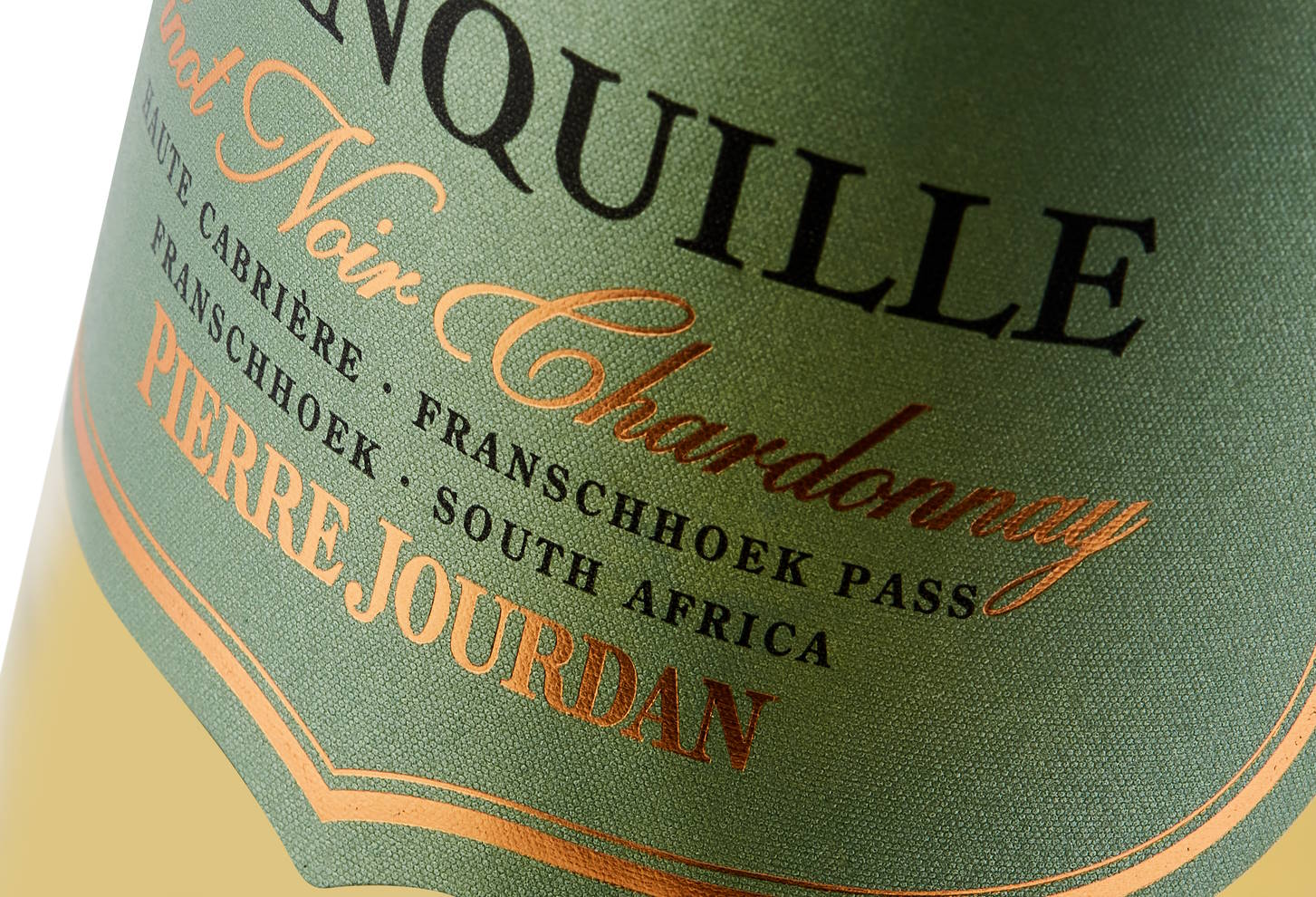 Foiling on this wine bottle label adds a glossy or reflective effect