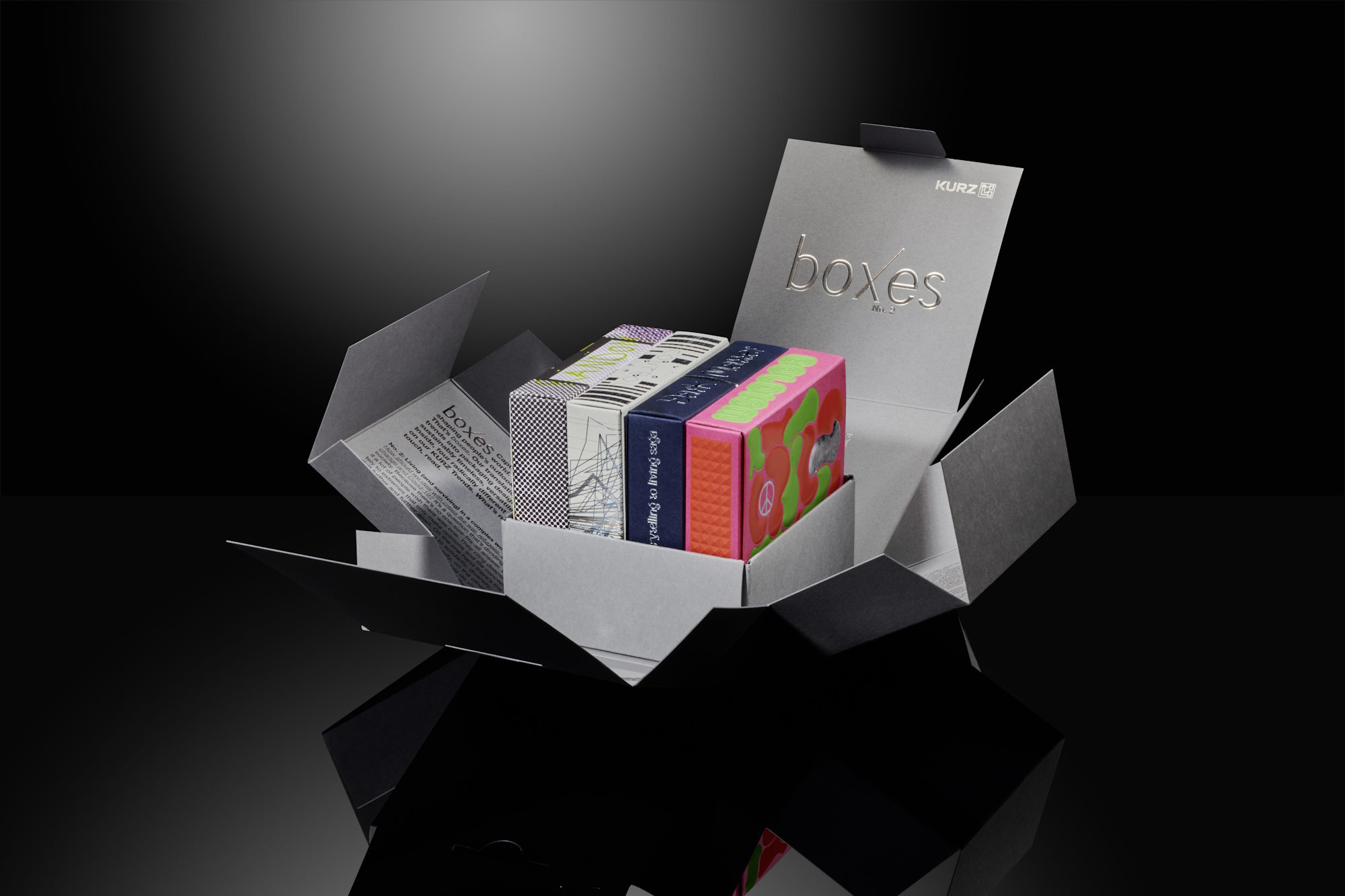 KURZ boxes concept shows the various options for print packaging